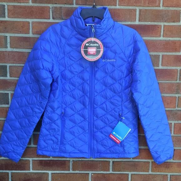 New! Columbia White Pine Thermal Coil Blue Quilted Packable Jacket Large - Picture 2 of 16